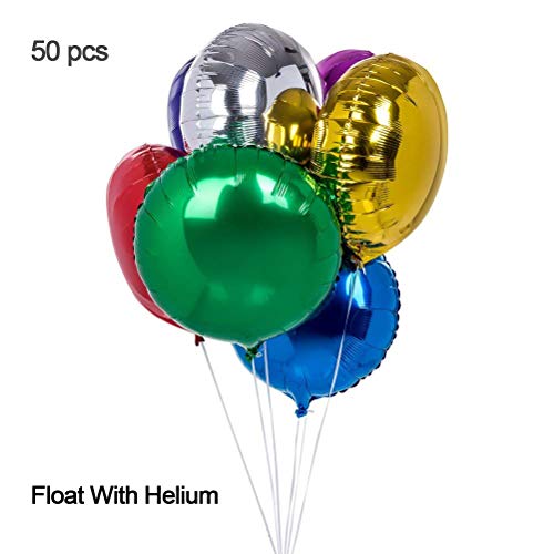 MOWO 50pcs/lot Round Shape Foil Mylar Helium Balloon 18" Balloon Birthday Party Decoration Foil Balloons - Image 2