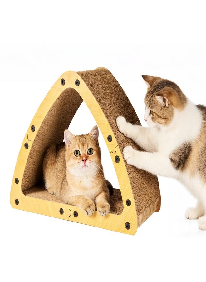 TIMIEEYA Cardboard Cat House - Triangle Cardboard Cat Scratcher Cozy Cats Lounger as Tunnel and Sofa, Cat Scratcher for Indoor Cats, Safe & Secure - Image 1