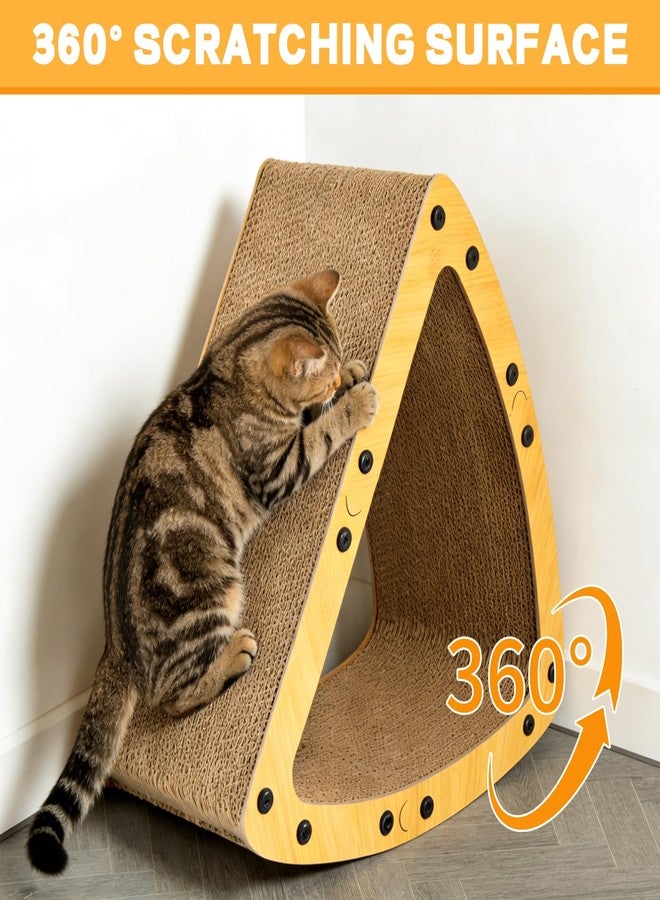 TIMIEEYA Cardboard Cat House - Triangle Cardboard Cat Scratcher Cozy Cats Lounger as Tunnel and Sofa, Cat Scratcher for Indoor Cats, Safe & Secure - Image 3