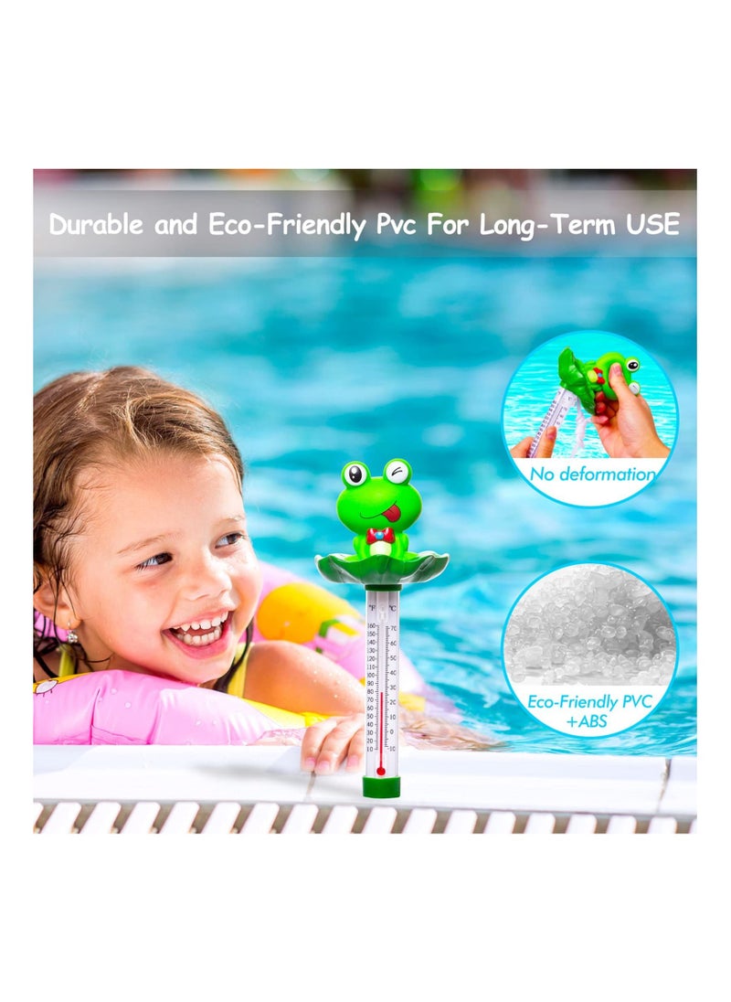 KASTWAVE Floating Swimming Pool Thermometer, Pond Water Thermometer with String, Baby Pool Thermometer, Shatter Resistant, Large Size, for Outdoor and Indoor Swimming Pools, Spas, Hot Tubs Frog  - Image 2