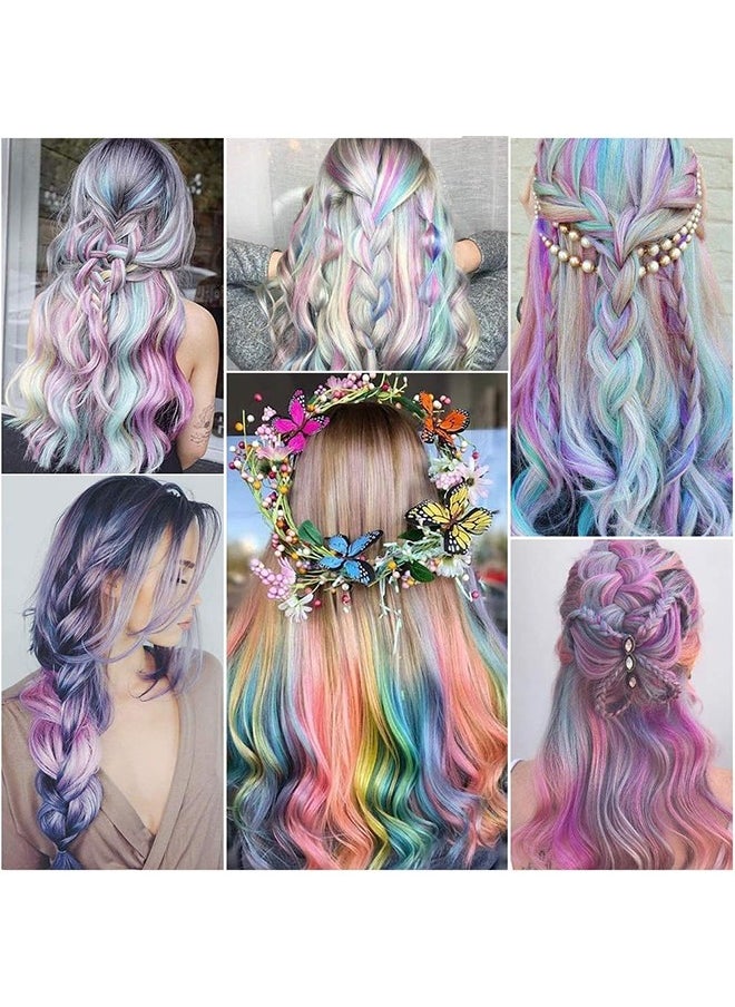 Generic 10 PCS Colorful Hair Extensions, Colored Clip in Synthetic Hair Extensions Party Highlights, Hair Extensions for Girls Hair Accessories Fake Hair - 21 Inch ﻿  - Image 4