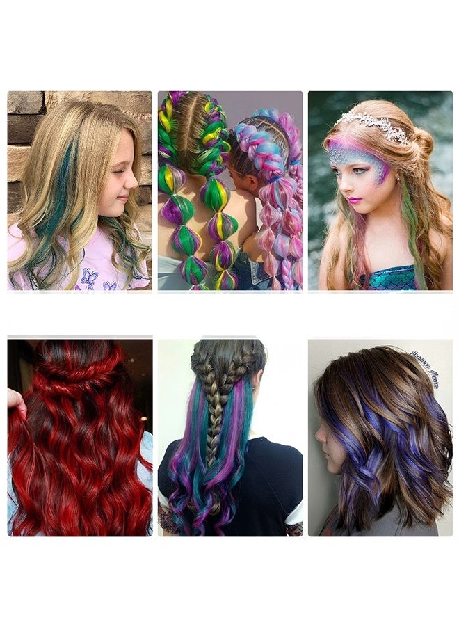 Generic 10 PCS Colorful Hair Extensions, Colored Clip in Synthetic Hair Extensions Party Highlights, Hair Extensions for Girls Hair Accessories Fake Hair - 21 Inch ﻿  - Image 5