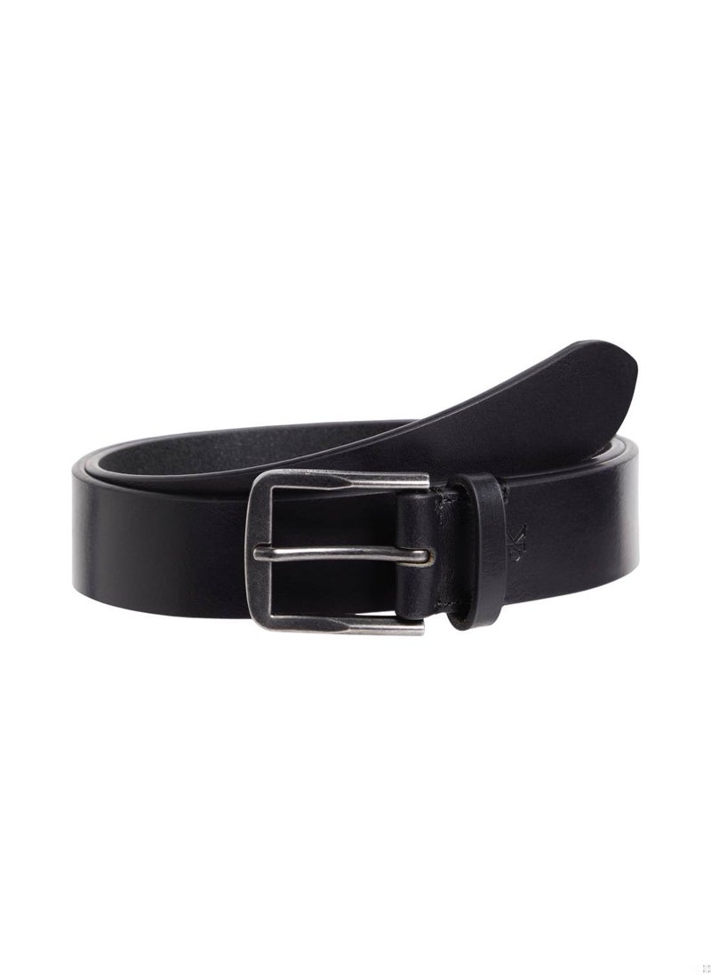 Calvin Klein Jeans Men's Classic Flat Belt, Black - Leather  - Image 1