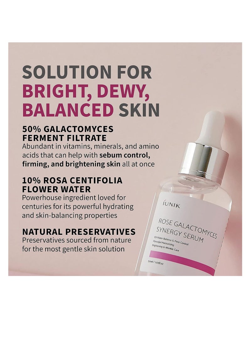 iUNIK Rose Galactomyces Synergy Vegan Face Serum 1.69 Fl Oz Naturally Fermented Rose Water Hydrating Ampoule Serum Deep Moisturizing Pore Minimizing Alcohol-free Chemical-free Korean Skincare - Image 3
