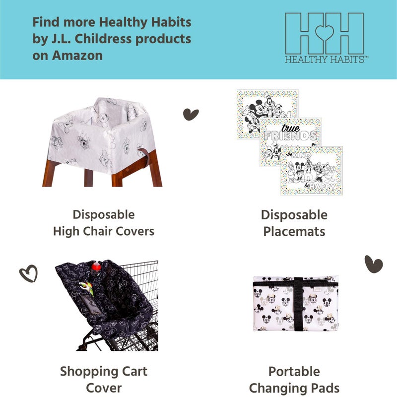 J.L. Childress Disney Baby by J.L. Childress Disposable Changing Pads for Babies - Diaper Changing Table Covers, Baby Travel Essentials, Absorbent Liner Pads, Leak-Resistant, 26"x18"- Mickey & Minnie Mouse, 24 Count - Image 5