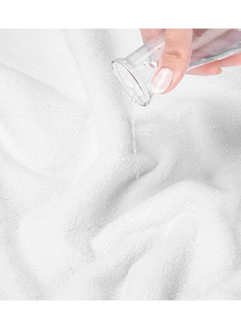 Safi Plus 6-Piece Towel Set 100% Turkish Genuine Cotton Super Soft & Absorbent Luxury Hotel Quality 600 GSM Cotton Bathroom Towels, 2 Bath Towels, 2 Hand Towels, 2 Washcloths, Bright White - Image 5