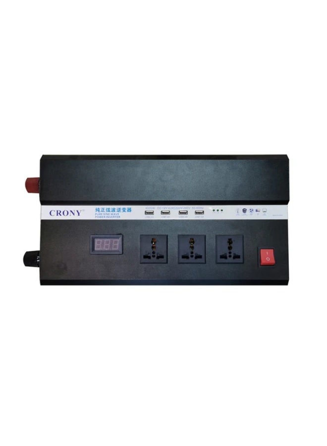 Crony 4500W Power Inverter with Display - DC 12V to AC 220V/240V Car Adapter with 4 USB Ports, Overload Protection & Dual Voltage for Home/Outdoor Use - Image 1