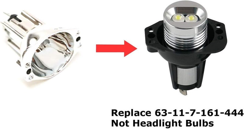 iJDMTOY White LED Angel Eye Bulbs for BMW E90 E91 325i 330i Pre-LCI - 7000K Xenon White - Image 2