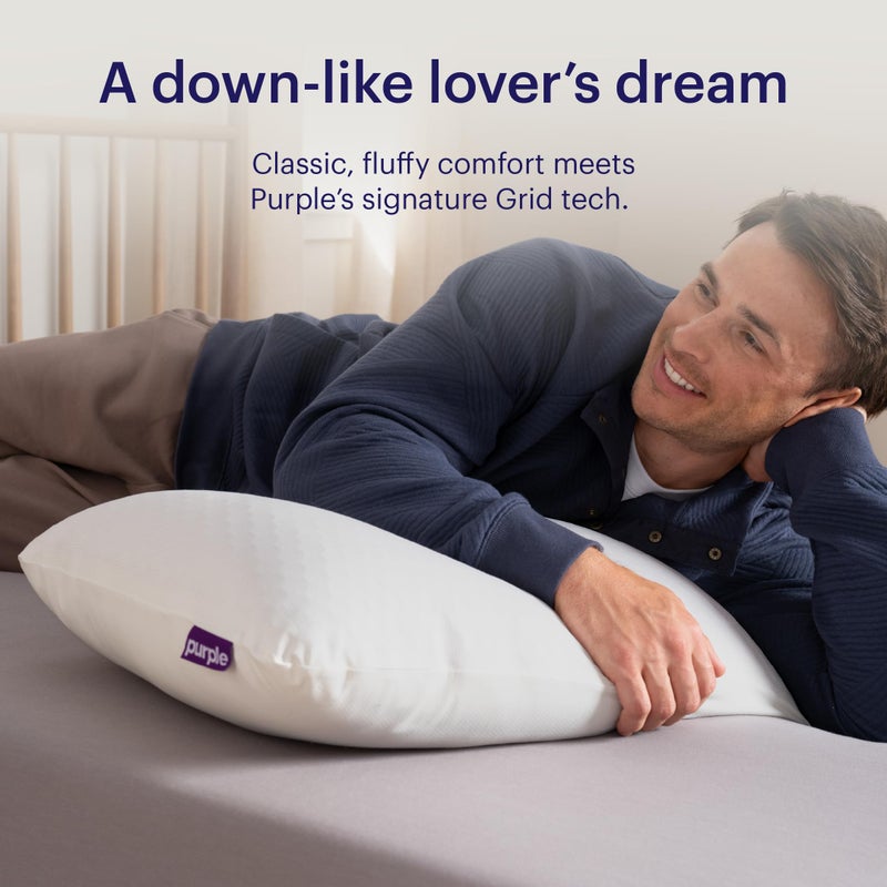 Purple GridCloud Pillow â€“ Down-Alternative Pillow, GelFlexÂ® Grid for Soft Support & Pressure Relief for Side Sleepersâ€“ Always-Fluffy Silicone-Coated Fillâ€“ Breathable Moisture-Wicking Cover - Standard - Image 2