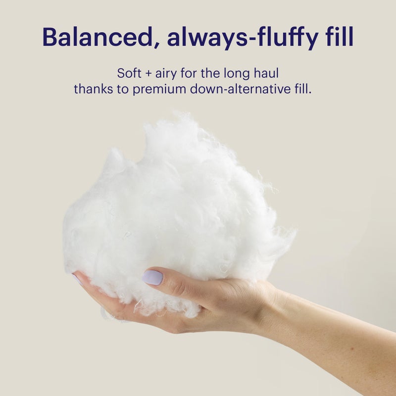 Purple GridCloud Pillow â€“ Down-Alternative Pillow, GelFlexÂ® Grid for Soft Support & Pressure Relief for Side Sleepersâ€“ Always-Fluffy Silicone-Coated Fillâ€“ Breathable Moisture-Wicking Cover - Standard - Image 3
