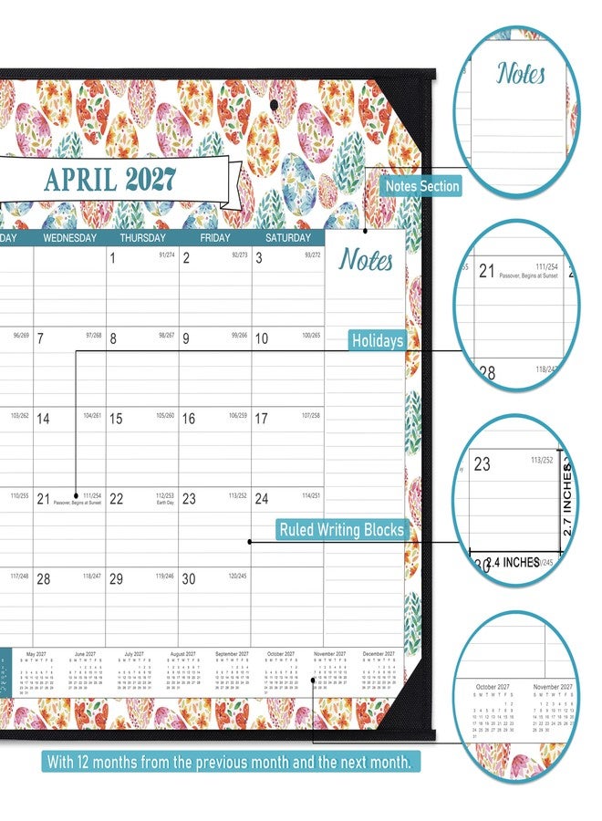 Journaltastic 2026-2027 Desk Calendar - Large Desk Calendar 2026-2027, 22" x 17", Jul. 2026 - Dec. 2027, 18 Months Planning, Large Ruled Blocks, Tear Off Design, 4 Corner Protectors & 2 Hanging Hooks - Image 3