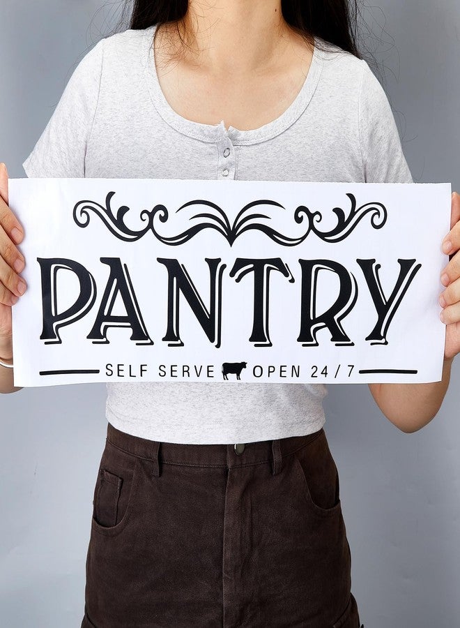 SUPERDANT Pantry Sign Stickers Self Serve Pantry Door Declas Vinly Letter Sticker Open 24/7 DIY Art Quote Kitchen Wall Decor Vintage PVC Wall Art for Kitchen Restaurant Coffee Shop Store Office - Image 3