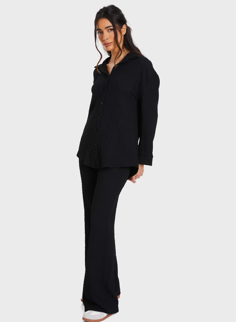 QUIZ Button Detail Shirt