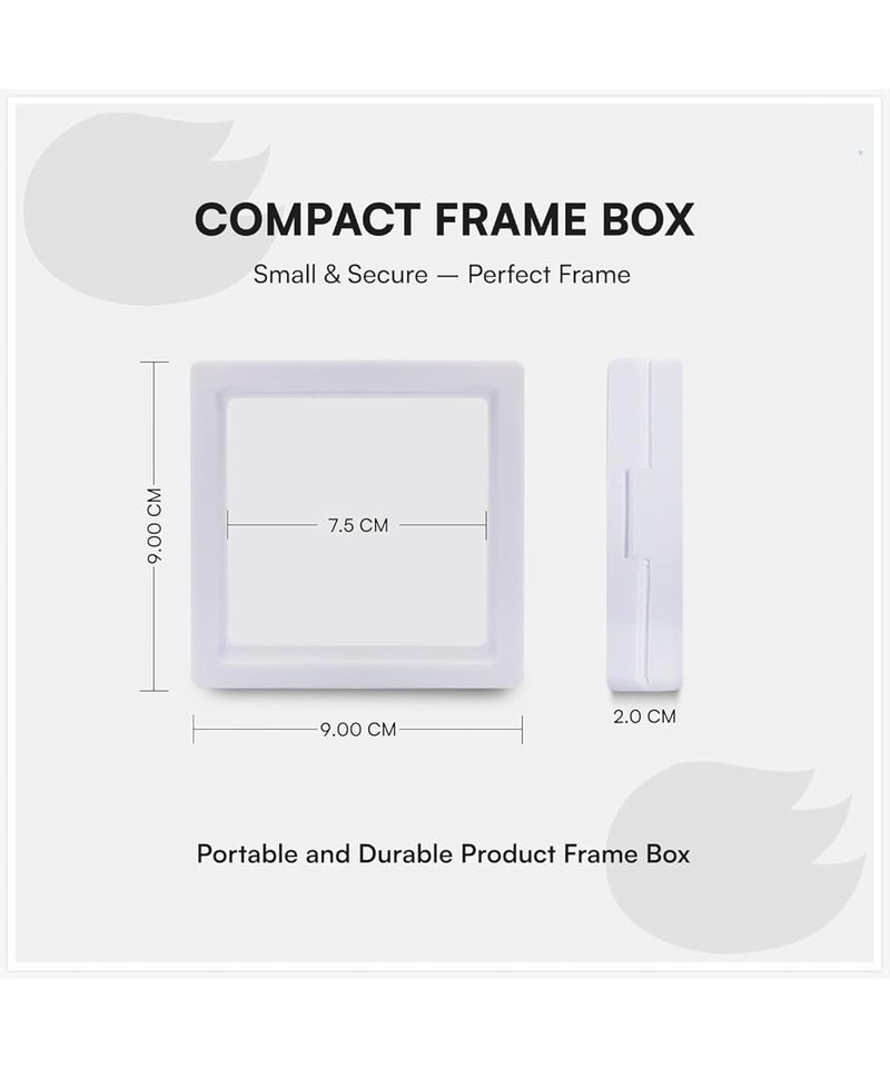 zealEstore إطار عرض عائم صندوق ظل إطار عرض العملات إطار صورة ثلاثي الأبعاد ديكور منزلي إطار عرض شفاف إطار مقتنيات عرض المجوهرات إطار عرض أبيض أكريليك صندوق ظل أبيض. - Image 2