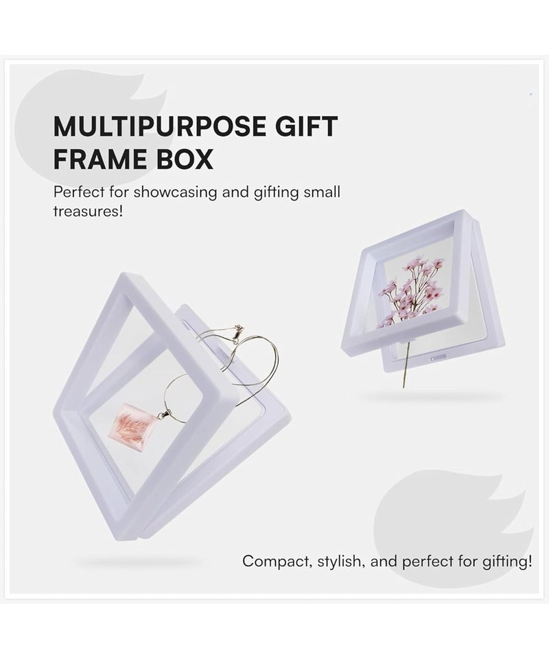 zealEstore إطار عرض عائم صندوق ظل إطار عرض العملات إطار صورة ثلاثي الأبعاد ديكور منزلي إطار عرض شفاف إطار مقتنيات عرض المجوهرات إطار عرض أبيض أكريليك صندوق ظل أبيض. - Image 5