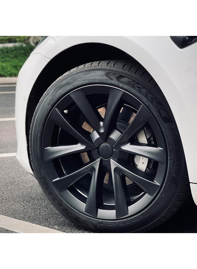 HPS Tesla Model 3 18-Inch Wheel Covers – Matte Black & Gray | Modern Aero Design – Set of 4  - Image 3