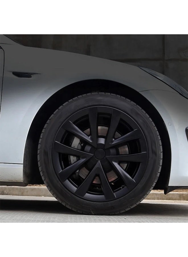 HPS Tesla Model 3 18-Inch Wheel Covers – Matte Black & Gray | Modern Aero Design – Set of 4  - Image 4