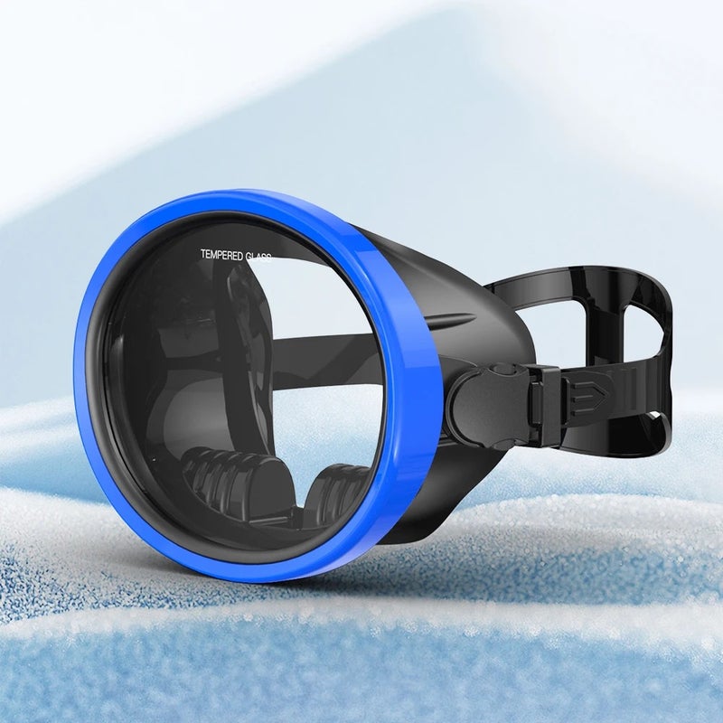 Bluejw Classic Oval Dive Mask Snorkel Spearfishing Wideview Tempered Glasses HD Single Lens Silicone Fisherman Goggles Swim Free Diving - Image 2