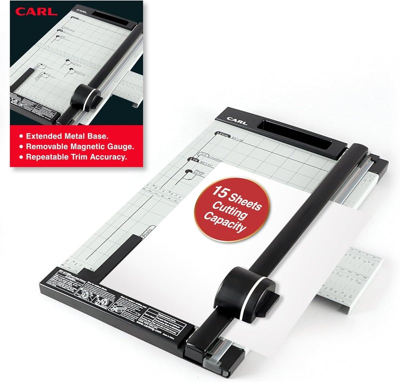 CARL , Professional Rotary Paper Trimmer 15-inch, 15 sheet cutting capacity - Image 2