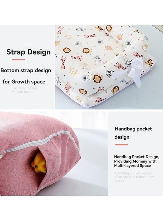 والالا سرير طفل قطني محمول وقابل للطي مع وسادة، سرير أطفال قابل للطي، كرسي استلقاء للأطفال، عش سفر للرضع، سرير محمول للأطفال حديثي الولادة، فراش محمول للأطفال - Image 4