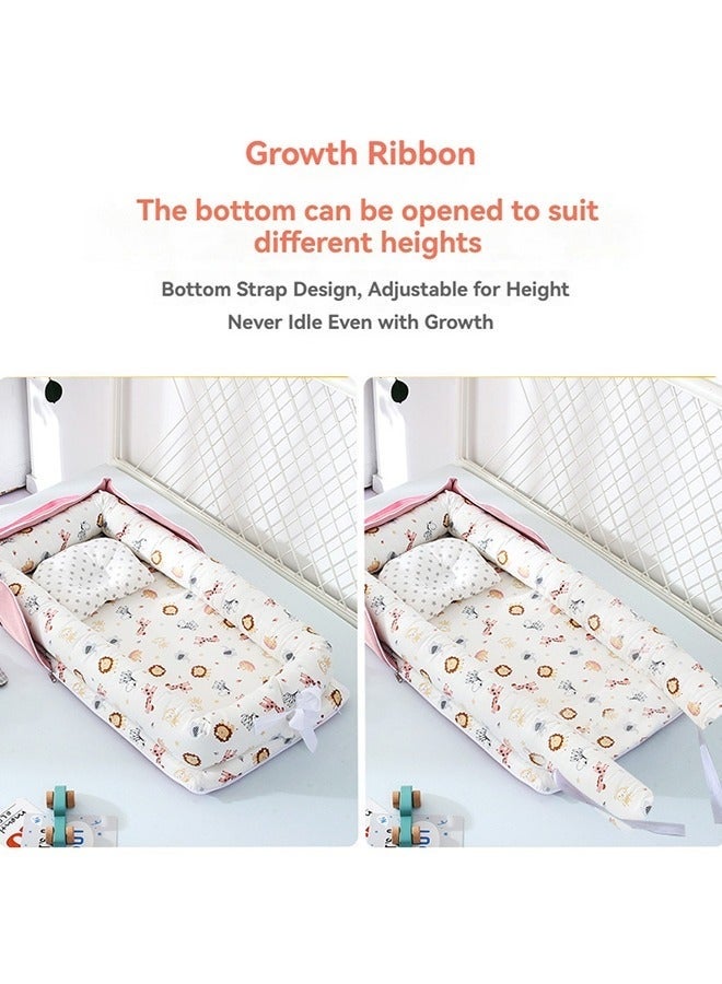 والالا سرير طفل قطني محمول وقابل للطي مع وسادة، سرير أطفال قابل للطي، كرسي استلقاء للأطفال، عش سفر للرضع، سرير محمول للأطفال حديثي الولادة، فراش محمول للأطفال - Image 5