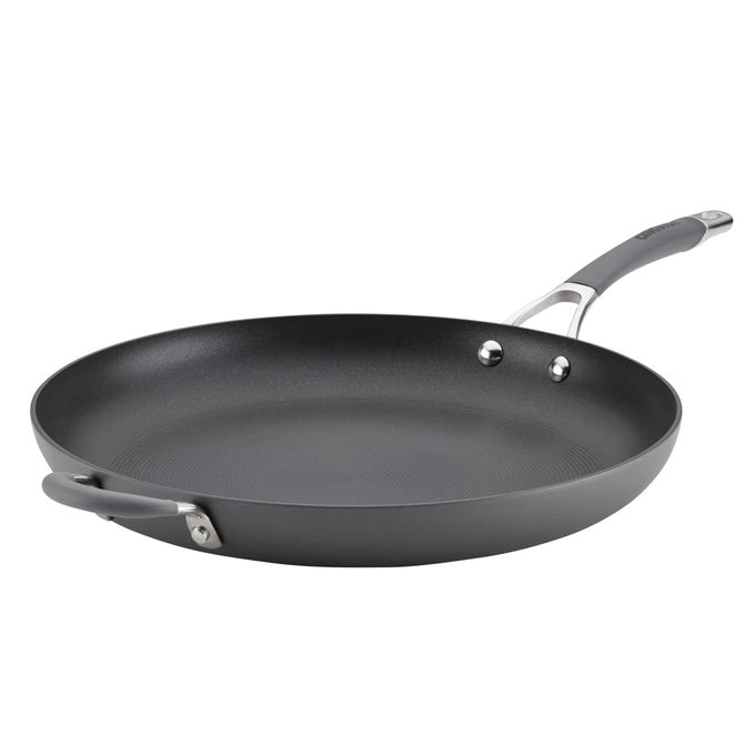83906 RADIANCE HARD ANODIZED NONSTICK FRYING PAN FRY PAN HARD ANODIZED SKILLET WITH HELPER HANDLE 14 INCH GRAY