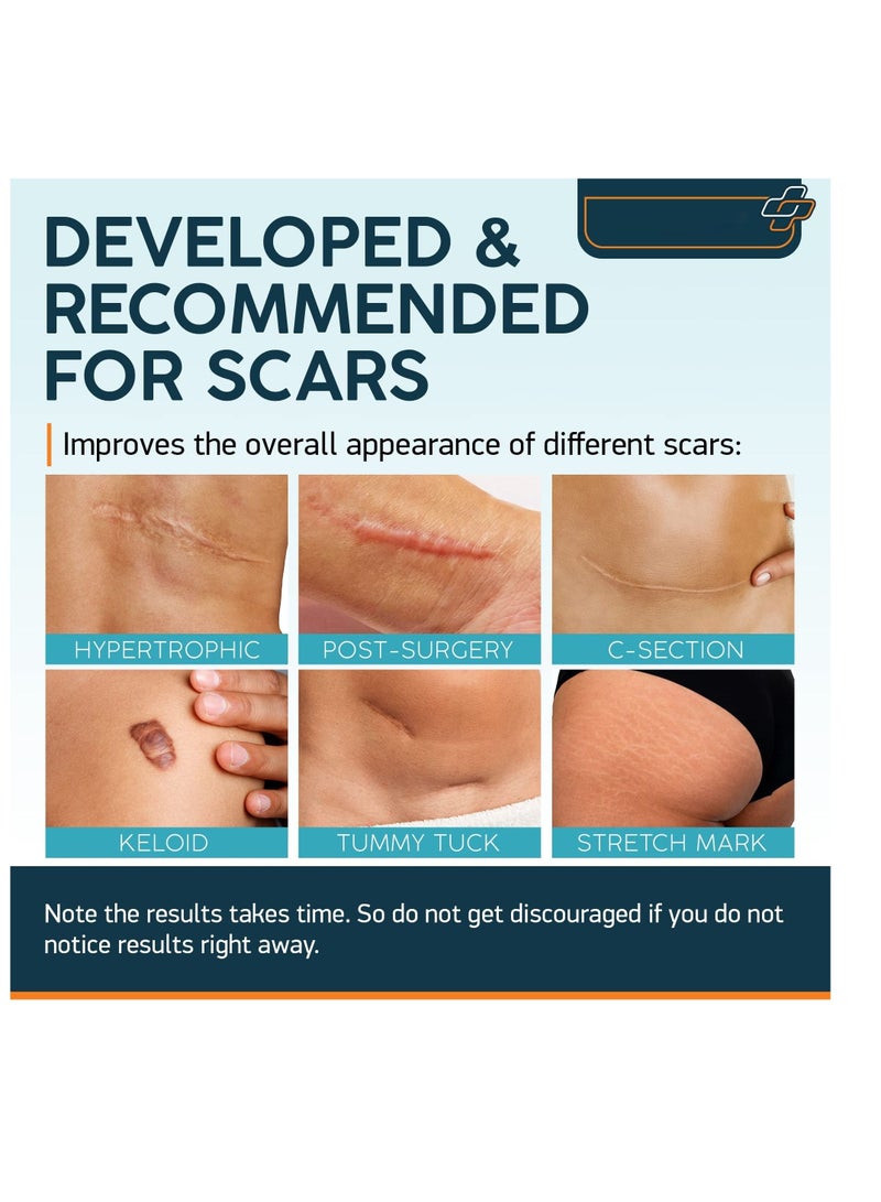 SYOSI Silicone Scar Tape as Sheets, Strips - 1.5"x59" Extra Long - C-Section, Tummy Tuck, Keloid, Acne Removal Treatment - Post Surgery Supplies - Patch, Bandage - Try w/Surgical Silicon Gel - Image 2