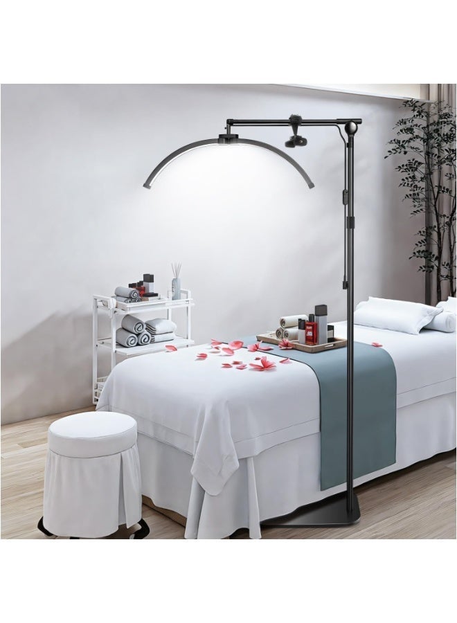 M6X Half Moon LED Floor Lamp with Phone Holder and Remote Control for Beauty and Skincare - Image 1