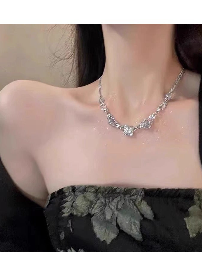 Goolsky قلادة زيركون ضوء القمر – سلسلة عصرية غير منتظمة لعظام الترقوة للنساء، إكسسوار صيفي جريء - Image 2