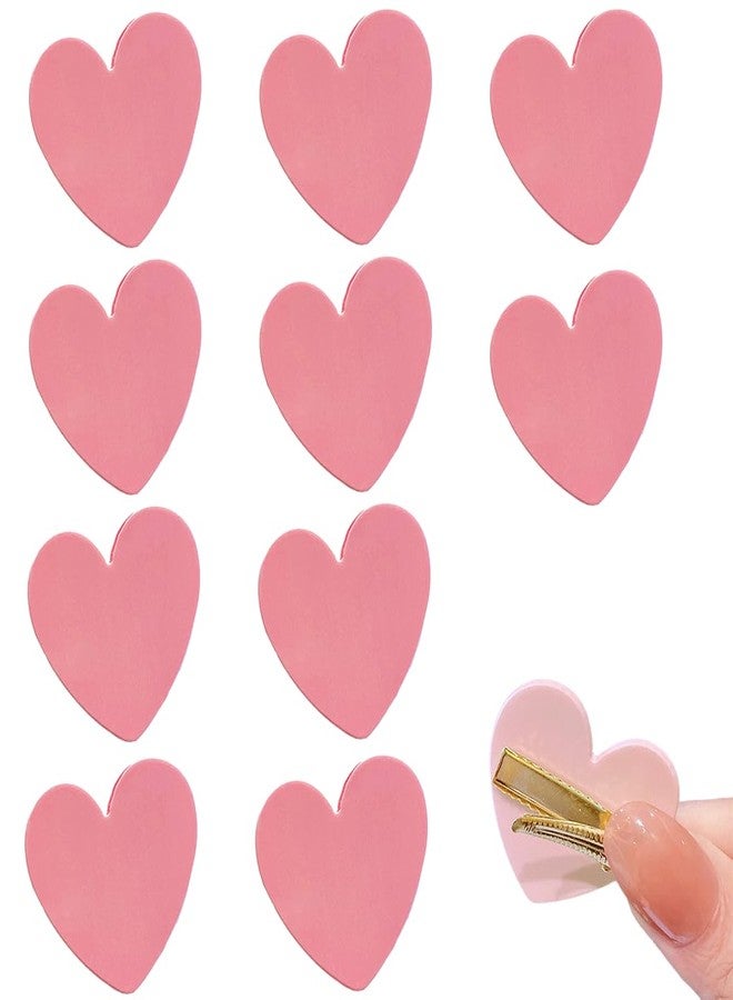 ASVNRES 10 Pcs Mini Heart Hair Clip for Women Girls, Pink Love Hair Barrettes Headpiece Hair Vintage Hair Pins for Bridal Wedding Valentine Mother's Day Halloween Birthday Party Gift - Image 1