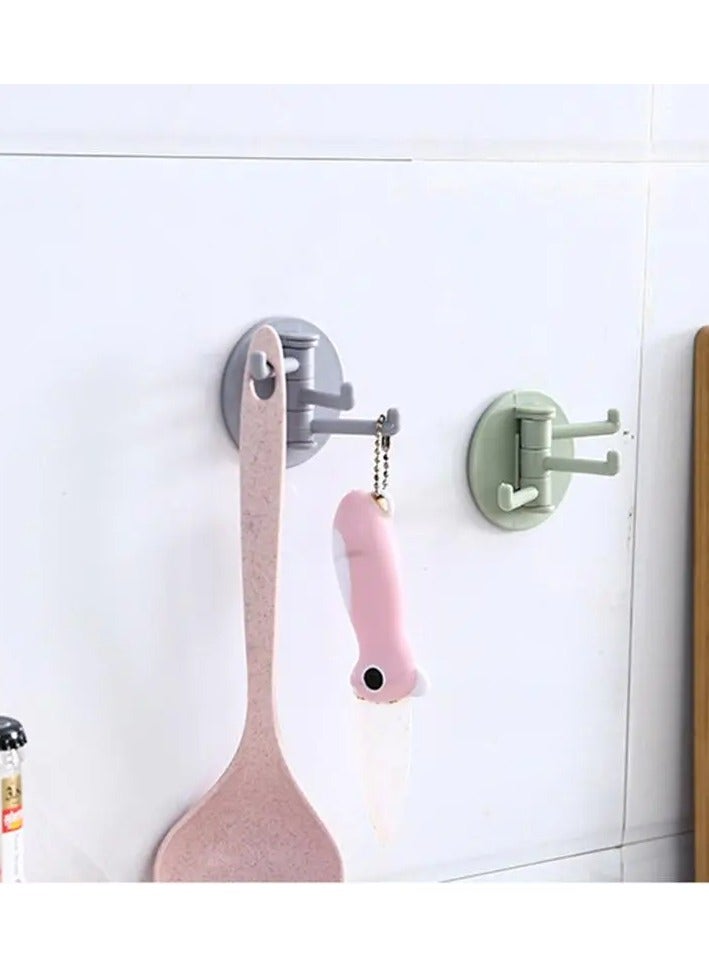 جلوسكي 3 فروع خطاف معلق بدون آثار-خطاف دوارة متعدد الوظائف لجدران المطبخ والحمام-تثبيت خالي من اللكمة! - Image 5