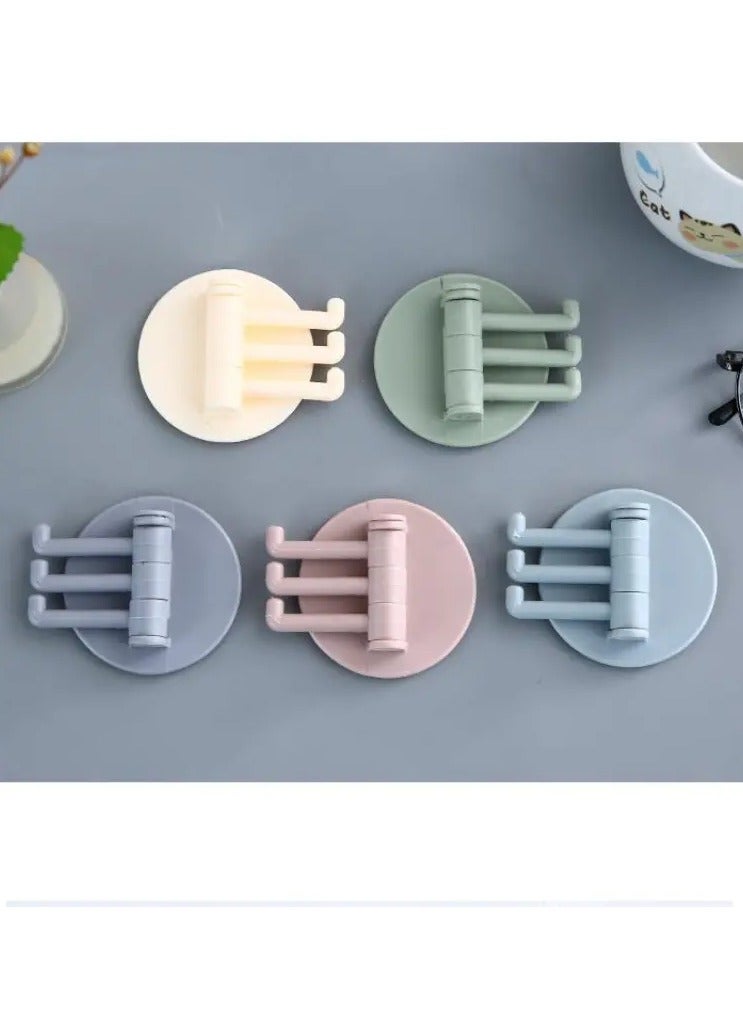 جلوسكي 3 فروع خطاف معلق بدون آثار-خطاف دوارة متعدد الوظائف لجدران المطبخ والحمام-تثبيت خالي من اللكمة! - Image 4