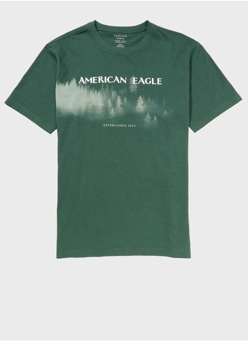 امريكان ايجل Graphic Crew Neck T-Shirt