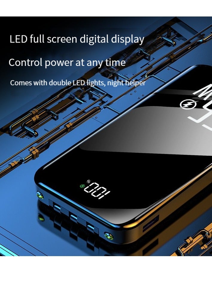 66W Super Fast Charge Digital Display Power Bank 10000mAh Self-contained Line Large Capacity Two-way Fast Charge PD20W Mobile Power White  - Image 2