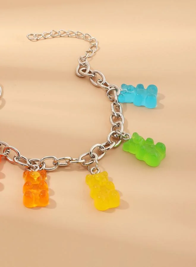 Take Two  Silver Tone Gummy Bear Charm Link Bracelet for Women | Best Price UAE