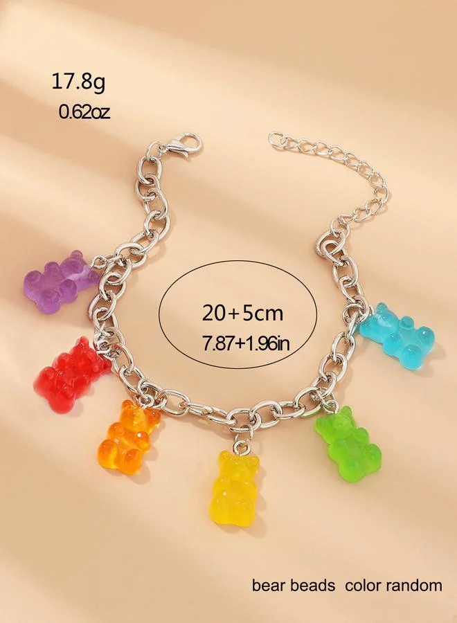Take Two  Silver Tone Gummy Bear Charm Link Bracelet for Women | Best Price UAE