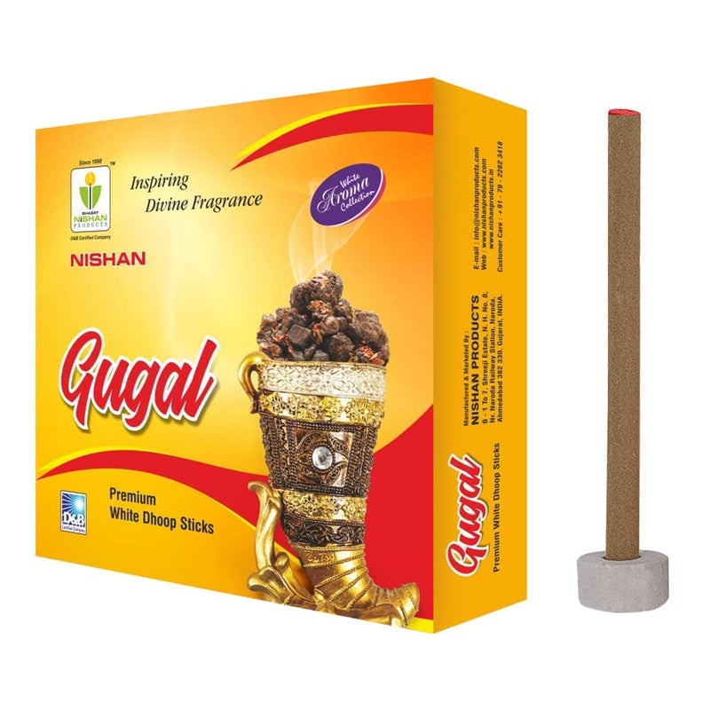 Nishan Gugal Premium Dhoop Sticks Box with Holder Plate, 500 Gram, Charcoal Free/Pollution Free Dhup batti Dhoop Incense bati/Agarbatti - Image 5