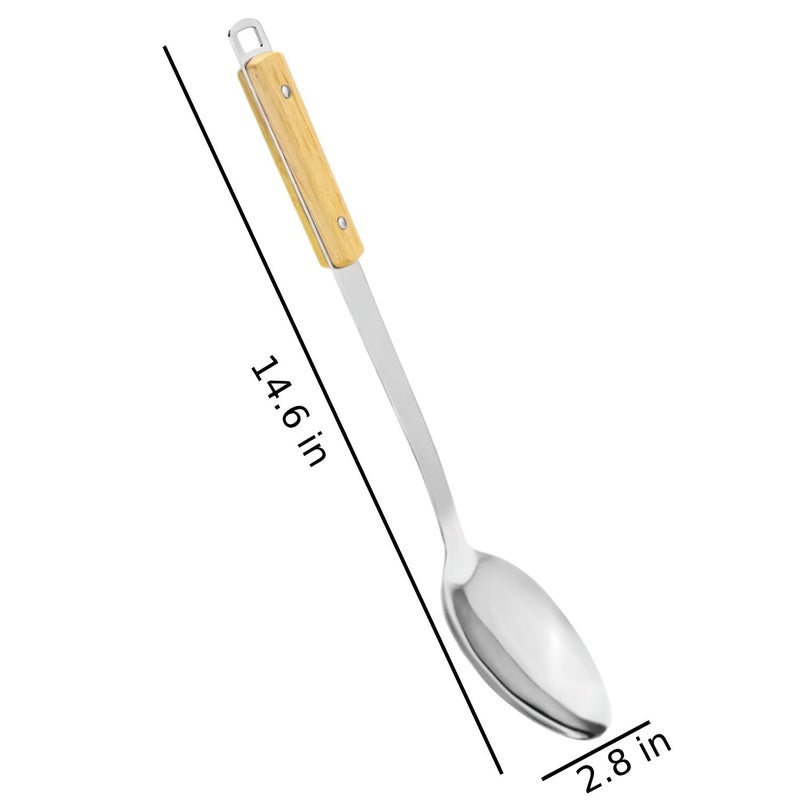 Amillee Stainless Steel Serving Spoon Set for Dining Table/Kitchen, Big Cooking Spoons for Serving and Cooking Gravy Rice Pasta sabzi, Chamcha, Dining Tableware (Kitchen Spoon) - Image 2
