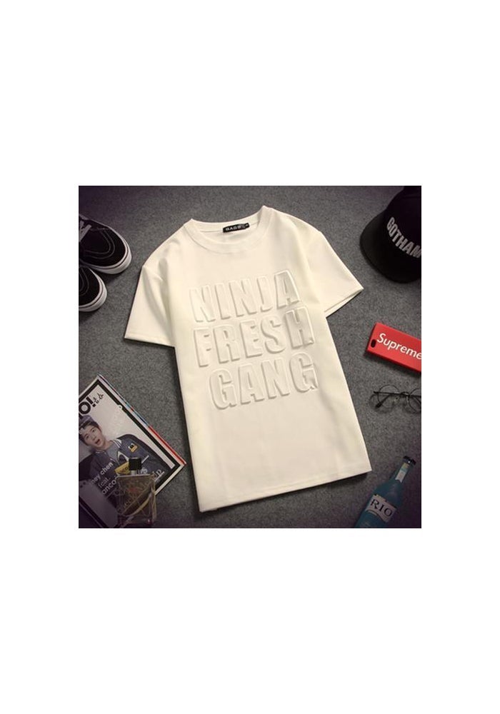Summer plus size Short-sleeved T-shirt Men's Loose 3D Youth Space Cotton Round Neck Simple Plus Fertilizer Plus Size Japanese Style Printing Fashion - Image 1