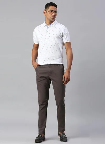 Dennis Lingo Dark Grey Chinos for Men - Tapered Fit, 100% Cotton