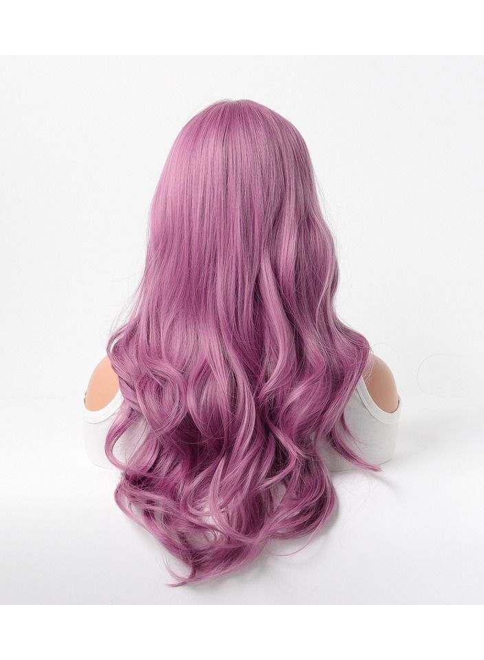 إستيل شعر مستعار نسائي طويل مجعد شعر مموج كبير متوسط ​​طويل غطاء رأس كامل بنفسجي لامع - Image 3