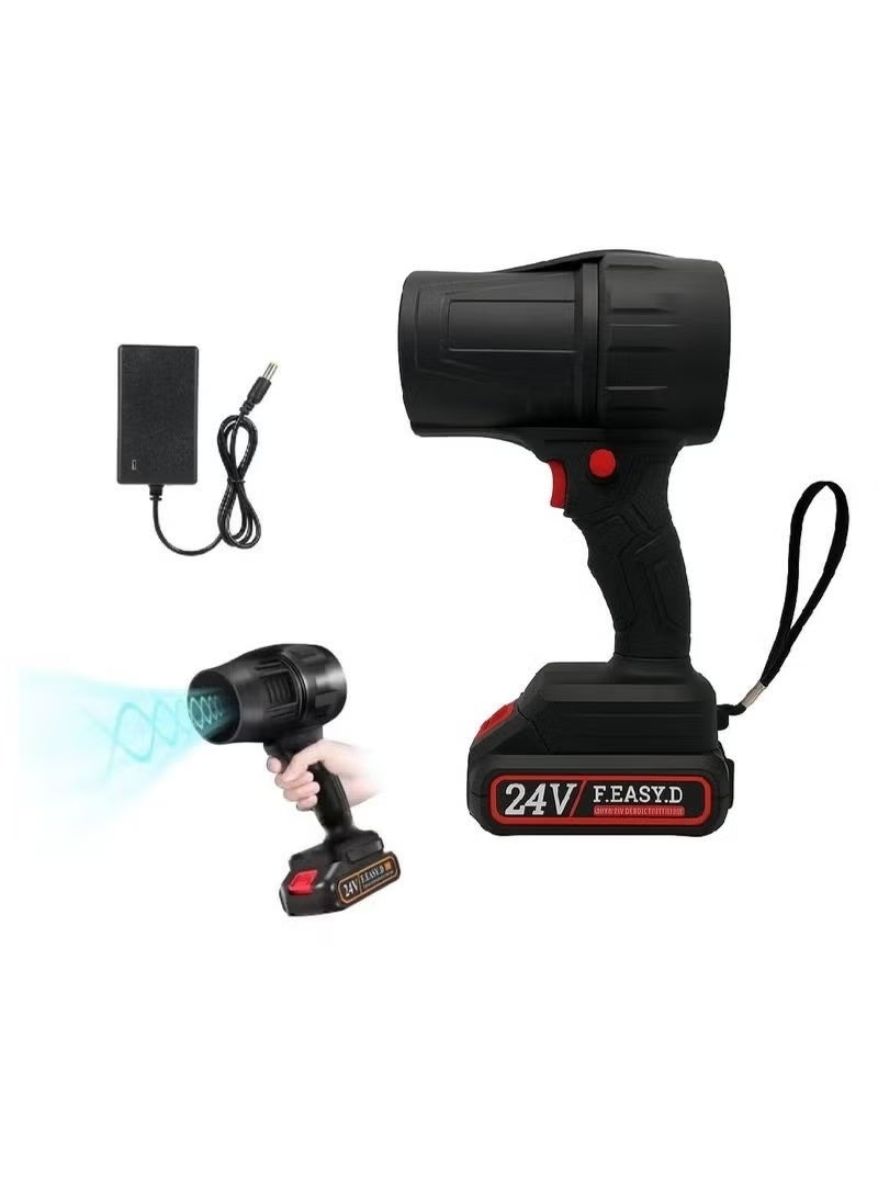 Cordless Portable Electric Air Blower Turbo Power for Car Cleaning and Drying, Multi-Purpose Air Dryer with Rechargeable Lithium Battery Ideal for Cleaning Dust, Leaves, and Grills (design may vary) - Image 1