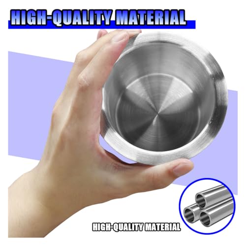 Tuxihapp 2PCS 3.3 Inch Stainless Steel Drop-in Cup Holder Insert - Silver Drink Holder for Poker Table, Sofa, Car, RV, Boat, Truck, Yacht, Bench, Dining Table & Marine Furniture - Image 5