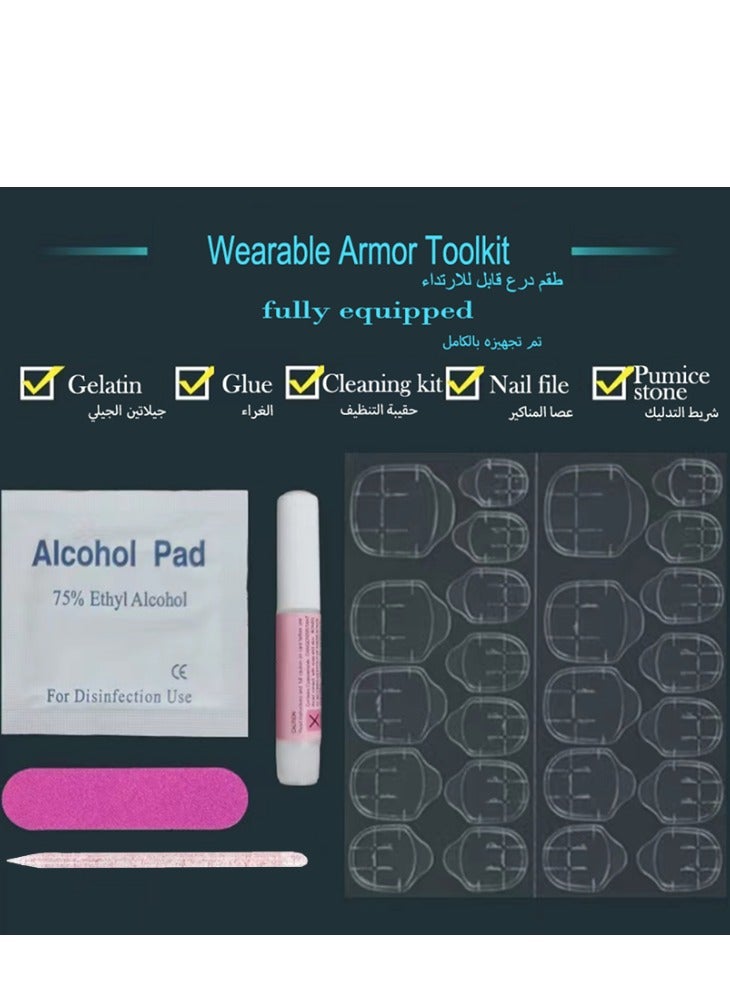 Captaintech Press On Nails ,Simple And Elegant: Short French White Nail Art Products With Removable False Nail Art Patches, Acrylic Nails With Glue Kit. - Image 5