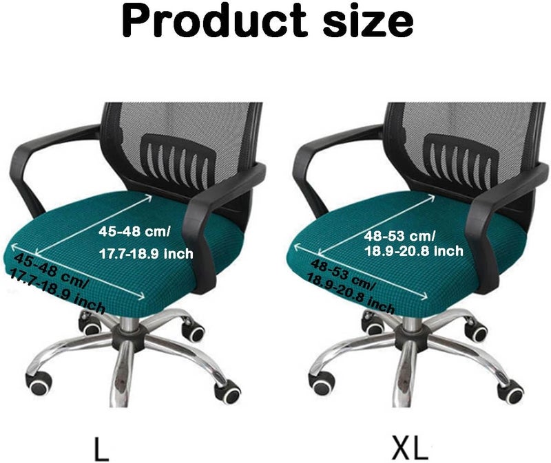 Boolygo Office Chair Covers, Elastic Stretch Computer Chair Seat Slipcovers Super Fit Anti-dust Desk Seat Cover Removable Washable Kitchen Chair Protective Cover (Grey, XL(48-53 cm/ 18.9-20.8 inch)) - Image 2