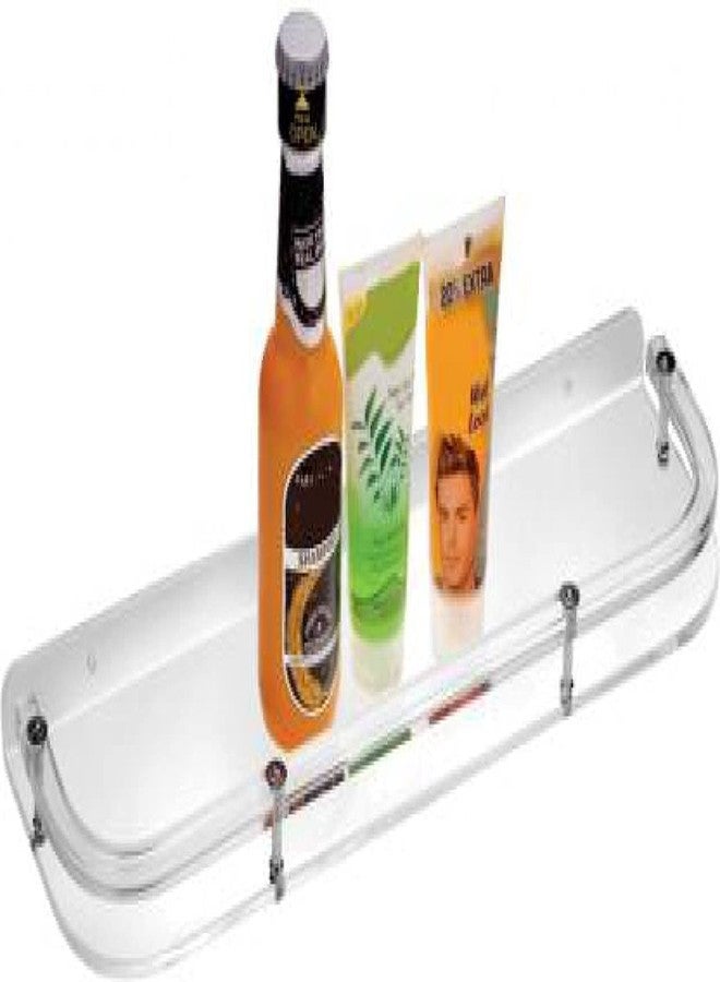 SELLZY 18inch Square Transparent ABS Plastic Unbreakable Bathroom Shelf | Wall Mount Rack & Organizer for Kitchen & Bathroom | Durable, Rust-Free, Space-Saving Storage Shelf (Pack of 1) - Image 2