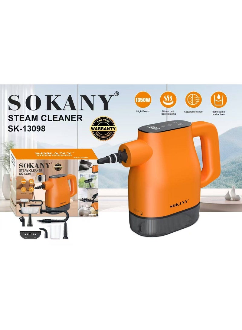 Sokany Digital Steam Cleaner (1350W, 300ml) – Model SK-13098 Sokany SK-13098 Steam Cleaner (1350W, 300ml) for powerful, chemical-free sanitizing and disinfecting 👌 Features rapid 20-second heating and adjustable steam output to easily clean kitchens, bathrooms, and floors 💛 Code: 10300017