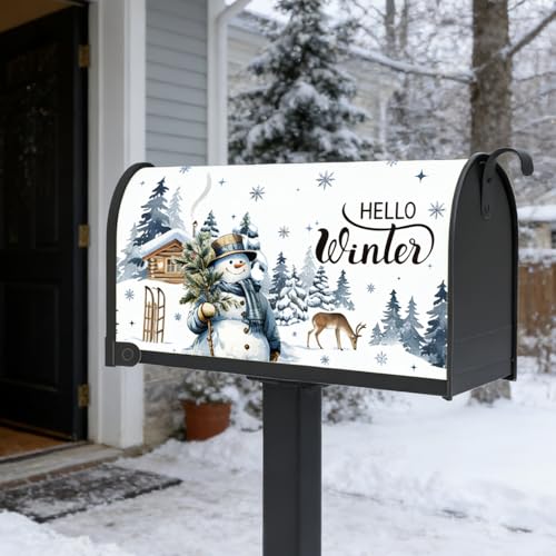 Inisajace Magnetic Mailbox Covers Standard Size 18 x 21 Inch - 4 PCS Seasonal Hello Spring Summer Fall Winter Magnetic Mailbox Covers Wraps, Outside Garden Patio Yard Home - Image 5