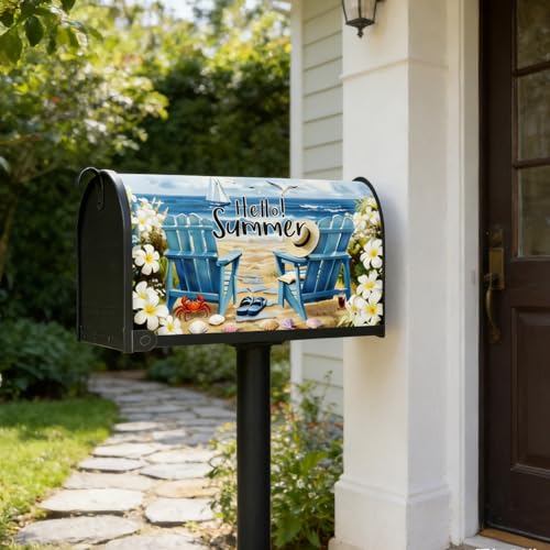 Inisajace Magnetic Mailbox Covers Standard Size 18 x 21 Inch - 4 PCS Seasonal Hello Spring Summer Fall Winter Magnetic Mailbox Covers Wraps, Outside Garden Patio Yard Home - Image 4