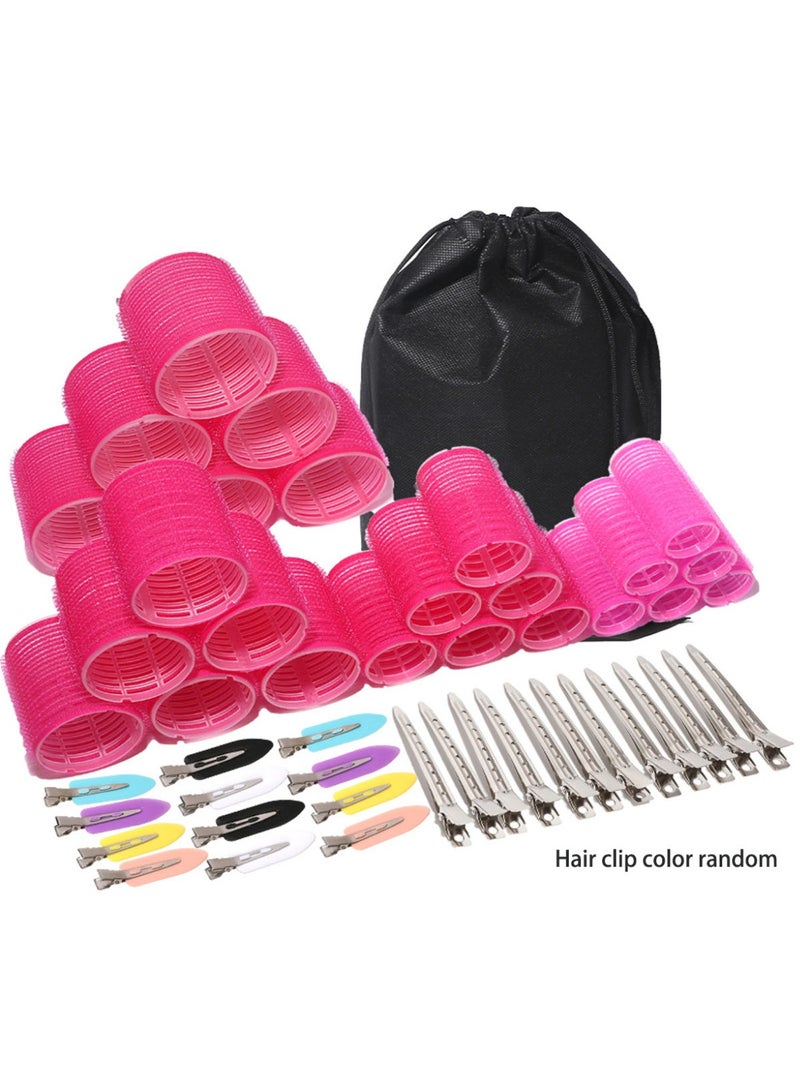 KINGMAZI Rollers Hair Curlers 49 Pcs Set with 24Pcs Self Grip Hair Rollers 4 Sizes and 24 Pcs Hair Clips for Blowout Look Long Medium Short Thick Hair Volume - Image 1